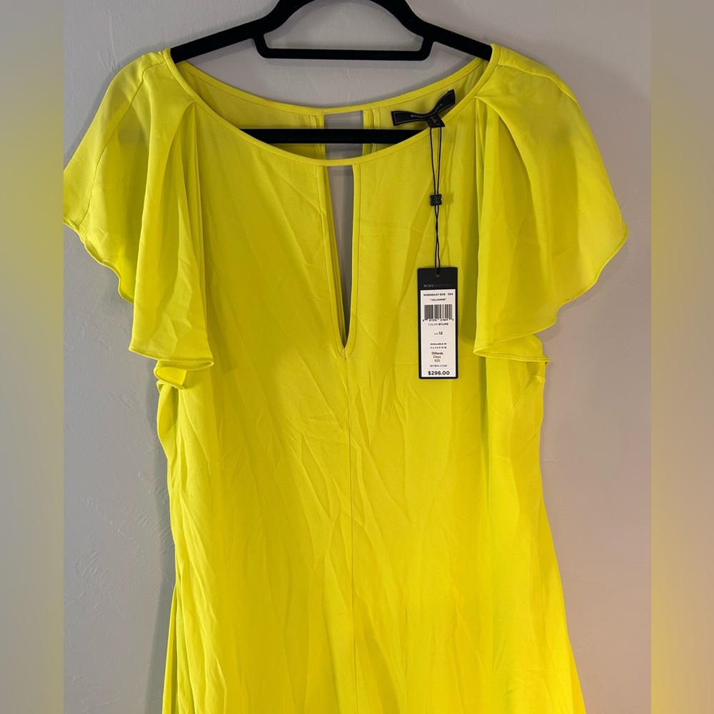 BCBG Neon Yellow Dress NWT